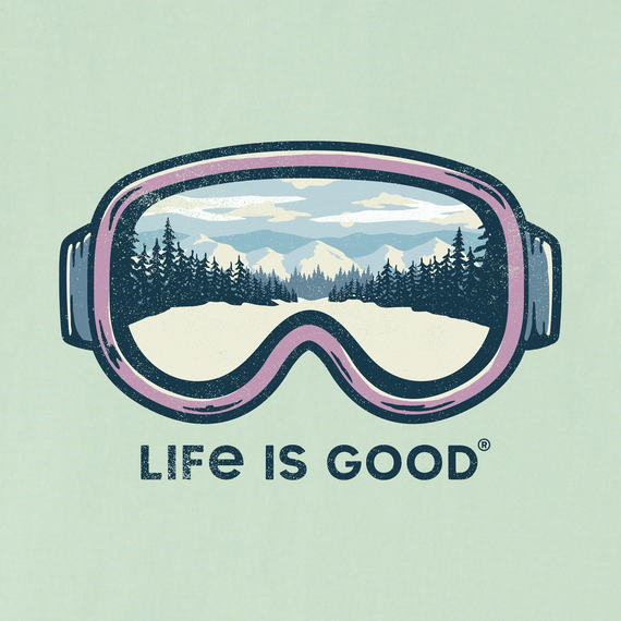 Life is Good Women's Long Sleeve Crusher Tee - Goggles Trail View