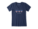 Life is Good Women's Crusher Vee - Americana Hearts Stars and Stripes