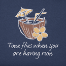Life is Good Women's Crusher Vee - Time Flies When You Are Having Rum