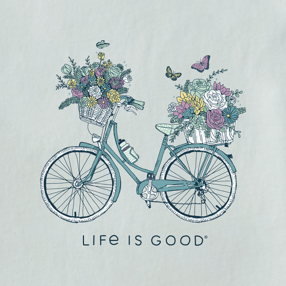 Life is Good Women's Crusher Vee - Bike Flower Baskets