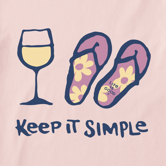 Life is Good Women's Crusher Lite Tee - Keep It Simple Wine and Flips