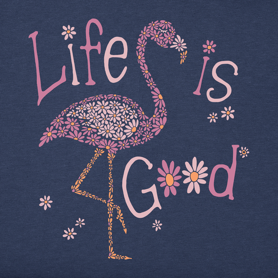 Life is Good Women's Crusher Lite Tee - Daisy Flamingo