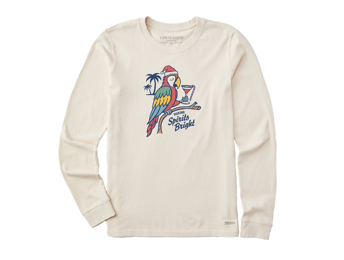 Life is Good Women's Long Sleeve Crusher Lite - Holiday Parrot