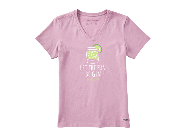 Life is Good Women's Crusher Lite Vee - Let the Fun Be Gin