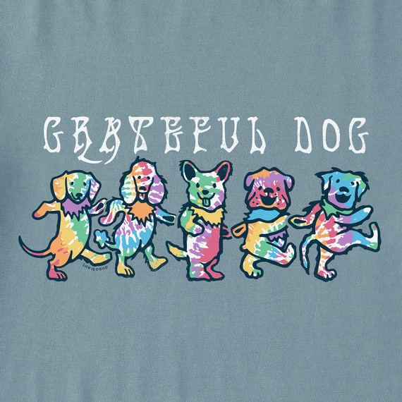 Life is Good Women's Crusher Lite Vee - Tie Dye Grateful Dog