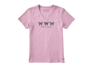 Life is Good Women's Crusher Lite Vee - Three Sketchy Butterflies