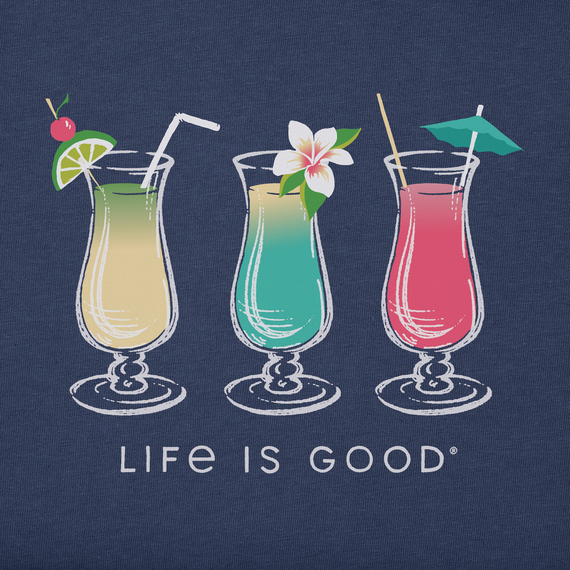 Life is Good Women's Long Sleeve Crusher Lite Vee - 3 Cocktails
