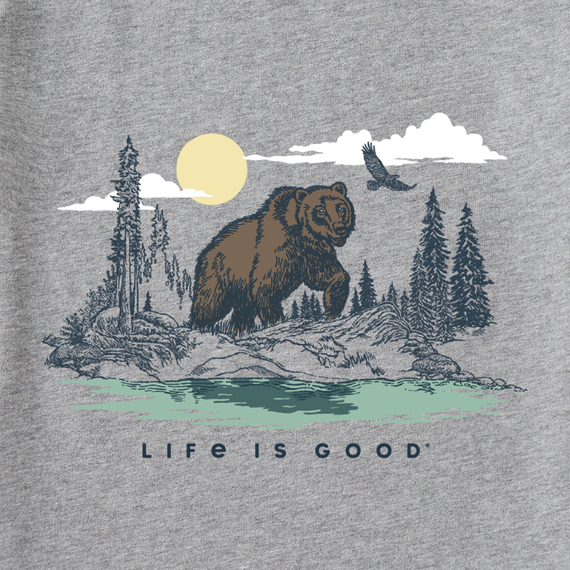 Life is Good Men's Crusher Tee - Grizzly Bear Forest