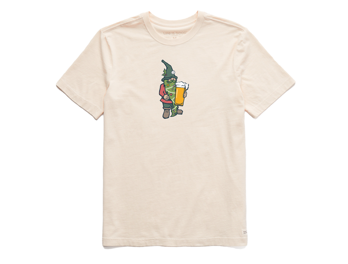 Life is Good Men's Crusher Tee - Holiday Beer Gnome