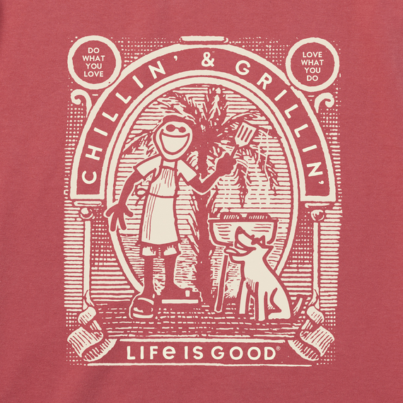 Life is Good Men's Crusher Tee - Retro Chillin' & Grillin'