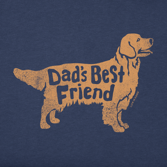 Life is Good Men's Crusher Tee - Dad's Best Friend Golden Retriever