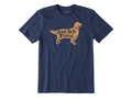 Life is Good Men's Crusher Tee - Dad's Best Friend Golden Retriever