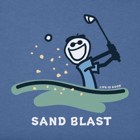 Life is Good Men's Long Sleeve Crusher Tee - Sand Blast Golf