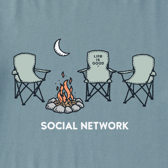 Life is Good Men's Long Sleeve Crusher Tee - Social Network Camp