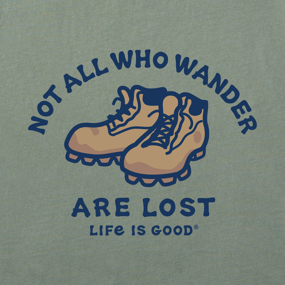 Life is Good Men's Long Sleeve Crusher Tee - Not All Who Wander Are Lost