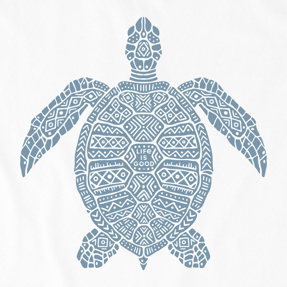 Life is Good Men's Long Sleeve Crusher Tee - Tribal Sea Turtle