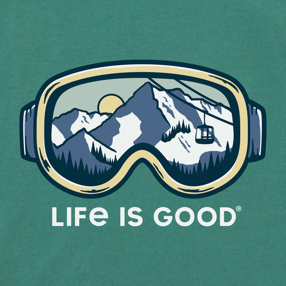 Life is Good Men's Long Sleeve Crusher Tee - Ski Goggle Landscape