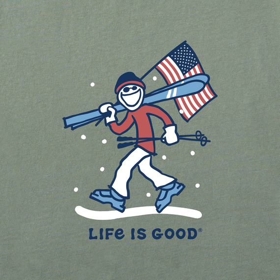 Life is Good Men's Long Sleeve Crusher Tee - Jake Ski USA