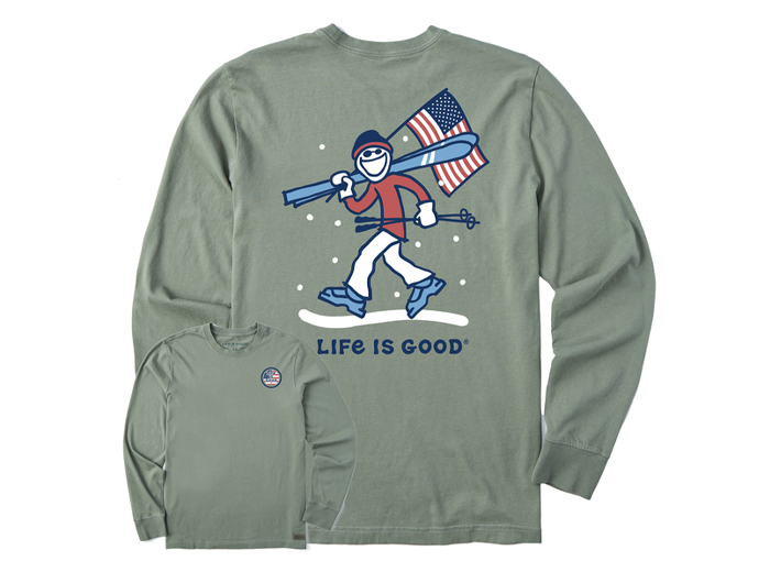 Life is Good Men's Long Sleeve Crusher Tee - Jake Ski USA