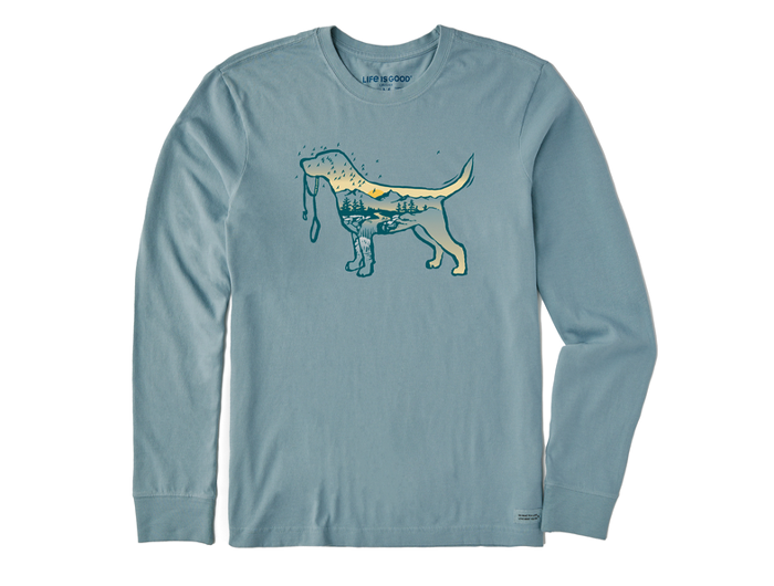 Life is Good Men's Long Sleeve Crusher Tee - Dogscape