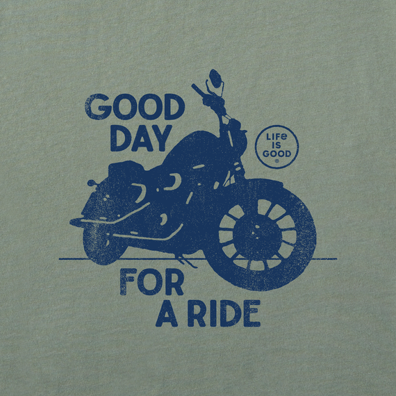 Life is Good Men's Crusher Lite Tee - Good Day for a Ride Motorcycle