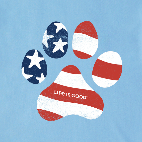 Life is Good Men's Long Sleeve Crusher Lite - US Flag Paw
