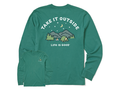 Life is Good Men's Long Sleeve Crusher Lite - Take It Outside Camping