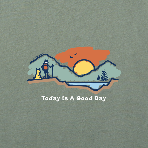 Life is Good Men's Long Sleeve Crusher Lite - Today Is a Good Day Hike Vista