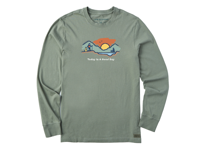 Life is Good Men's Long Sleeve Crusher Lite - Today Is a Good Day Hike Vista