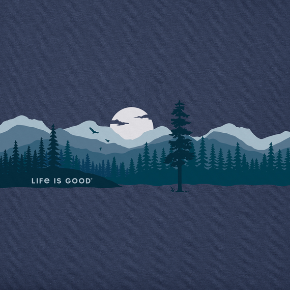 Life is Good Men's Long Sleeve Crusher Lite - Outdoor Mountain Landscape