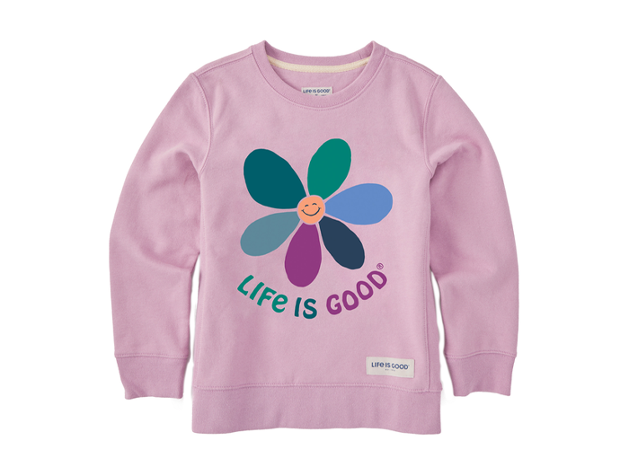 Life is Good Kids' Simply True Fleece Crew - Happy Daisy