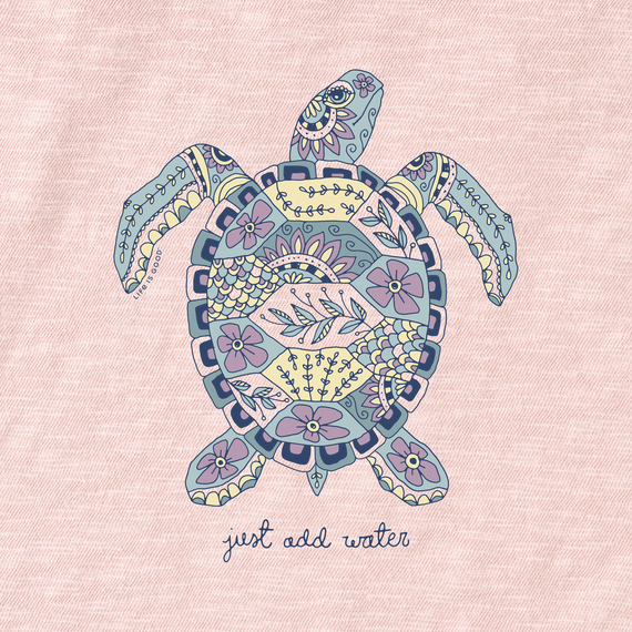 Life is Good Women's Textured Slub Tank - Sea Turtle Doodles