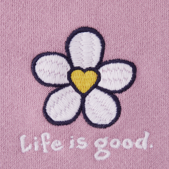 Life is Good Women's Simply True Fleece Zip Hoodie - Bold Heart Flower