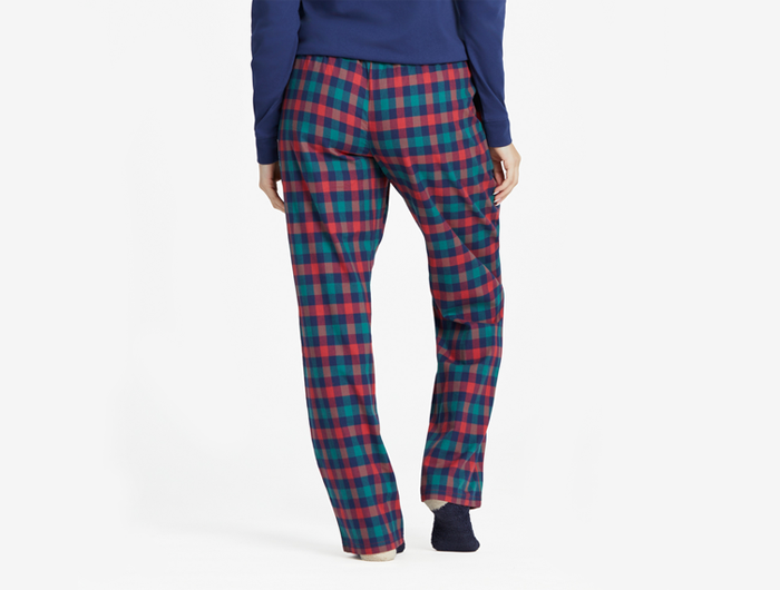 Life is Good Women's Classic Sleep Pant - Holiday Red Check