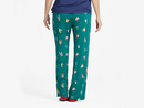 Life is Good Women's Lightweight Sleep Pant - Holiday Pup Pattern