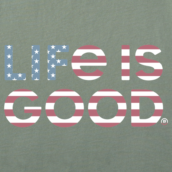 Life is Good Men's Simply True Fleece Zip Hoodie - Patriotic Life is Good