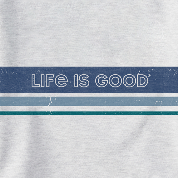 Life is Good Men's Simply True Fleece Crew - LIG Distressed Stripes