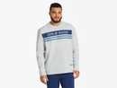 Life is Good Men's Simply True Fleece Crew - LIG Distressed Stripes