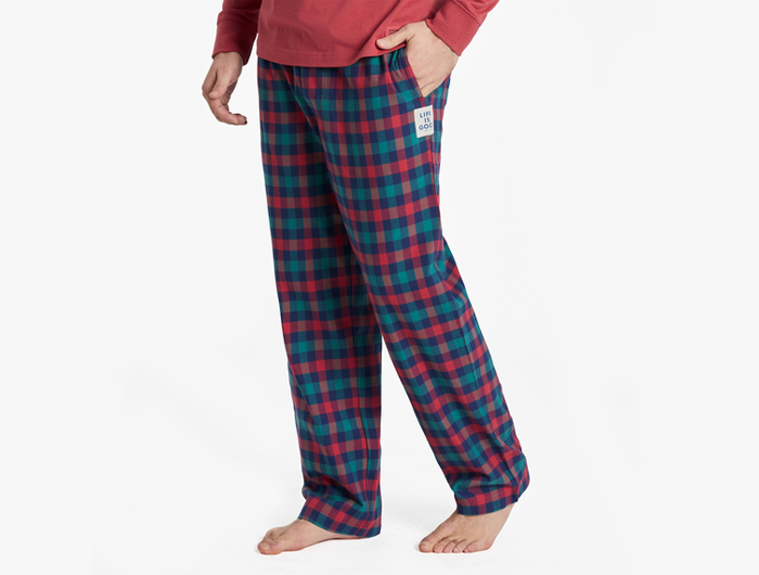 Life is Good Men's Classic Sleep Pant - Holiday Red Check