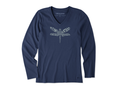 Life is Good Women's Long Sleeve Crusher Vee - Patterned Dragonfly