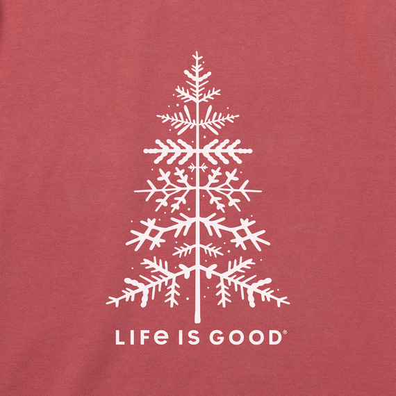 Life is Good Women's Long Sleeve Crusher Vee - Winter Tree