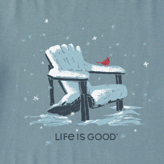 Life is Good Women's Long Sleeve Crusher Vee - Snowy Adirondack Cardinal