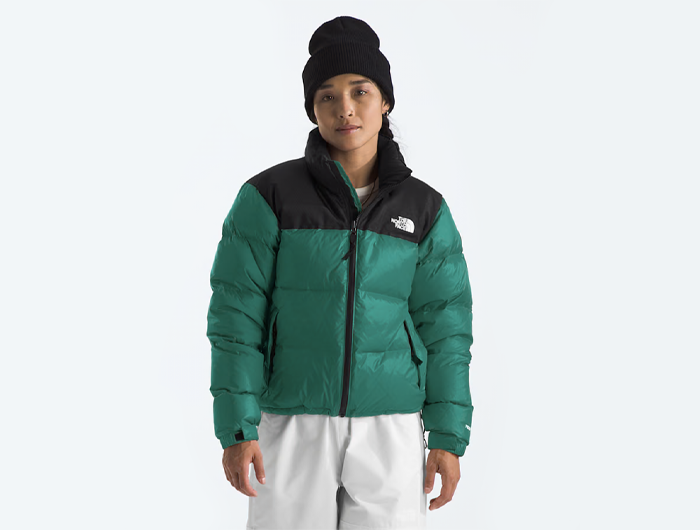 North face nuptse teal best sale