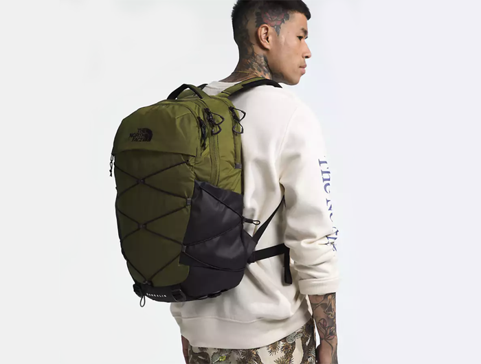 The North Face Borealis Backpack: Duck Green/New Taupe Green The North Face Borealis Backpack: Duck Green/New Taupe Green