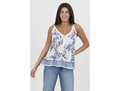 Angie Women's Lace Trim V-Neck Ruffle Hem Tank Top