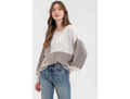 Blu Pepper Women's Tie Back Colorblock Sweater