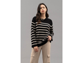 Blu Pepper Women's Drop Shoulder Striped Sweater - FINAL SALE