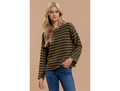 Blu Pepper Women's Boat Neck Striped Sweater