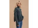 Blu Pepper Women's Exposed Seam Turtleneck Sweater