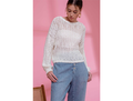 Blu Pepper Women's Open Knit Drop Shoulder Sweater